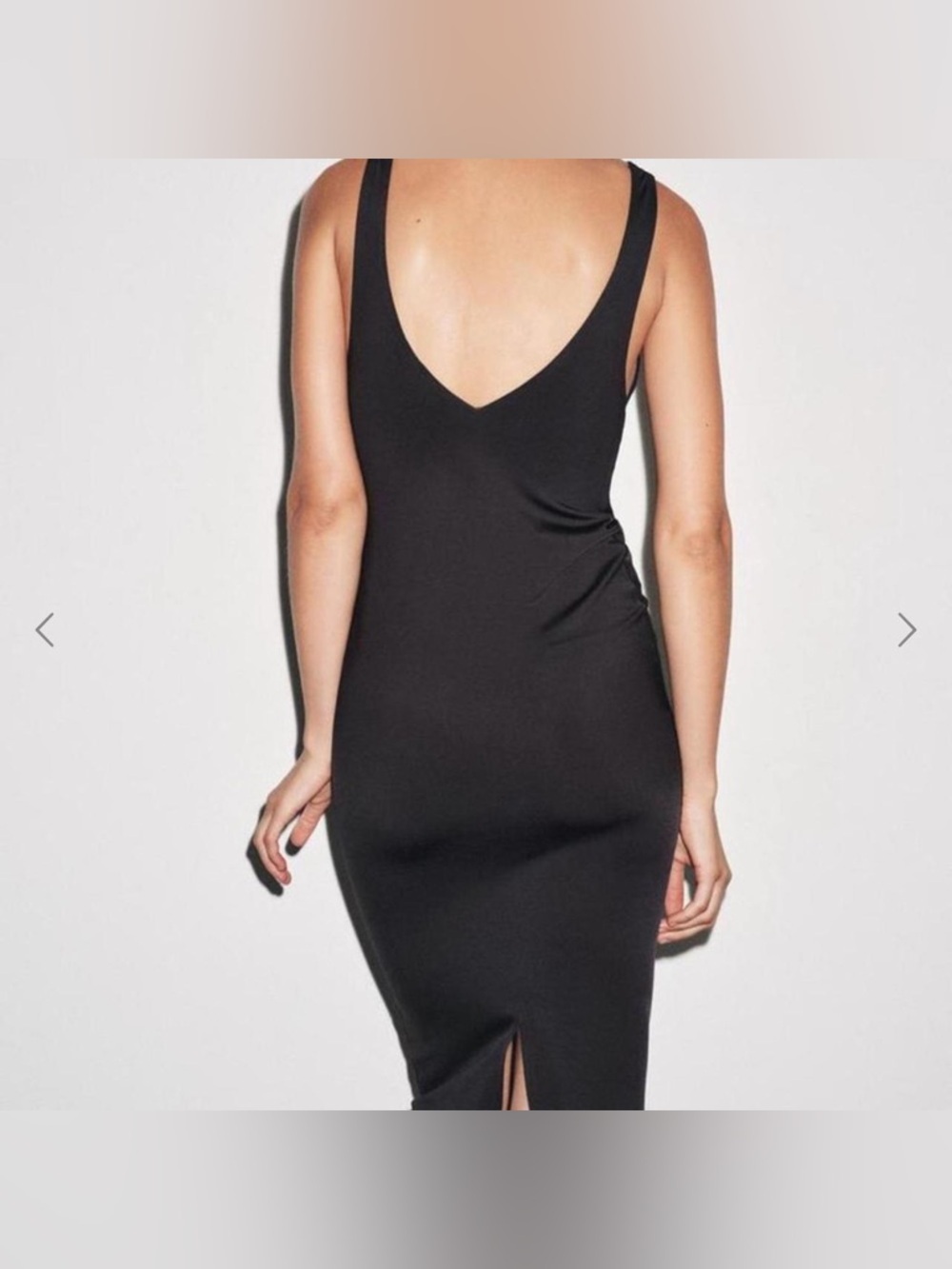 NWT Zara Black Lace V-Neck Slip Midi Dress Fitted Silhouette Sz M - Picture 2 of 16
